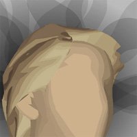 a blond faceless man.